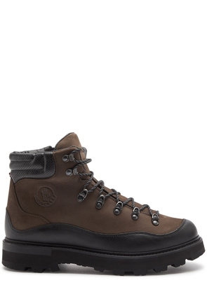 Moncler Peka Trek Panelled Nubuck Hiking Boots - Brown - 43 (IT43/ UK9)