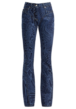 Mugler Python-print Flared Jeans - Blue - 40 (UK12 / M)