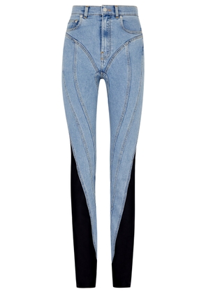Mugler Spiral Panelled Skinny Jeans - Blue - 40 (UK12 / M)