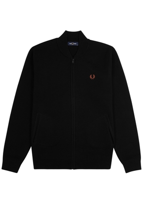 Fred Perry Logo-embroidered Knitted Bomber Jacket - Black - M