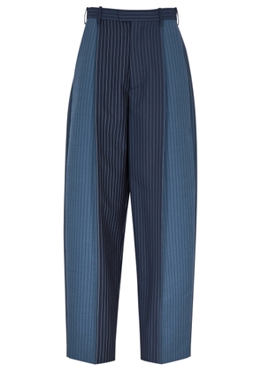 Marni Striped Barrel-leg Wool Trousers - Blue - 44 (UK12 / M)