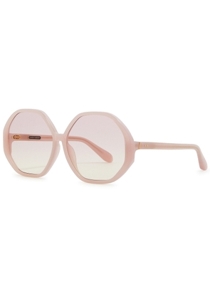 Linda Farrow Luxe Paloma Oversized Round-frame Sunglasses - Lilac
