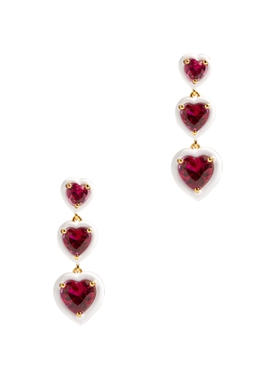 Kate Spade New York Sweetheart Embellished Drop Earrings - Red