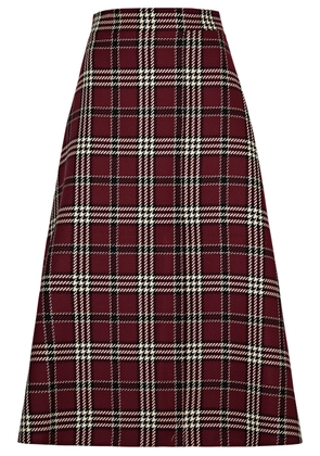 Emilia Wickstead Tora Tartan Wool-blend Midi Skirt - Brown - 8 (UK8 / S)