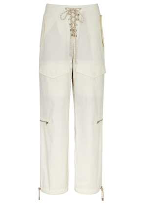 Dion Lee Hiking Cotton-blend Cargo Trousers - Ivory - S (UK8-10 / S)