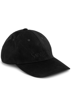Saint Laurent Logo-embroidered Corduroy cap - Black