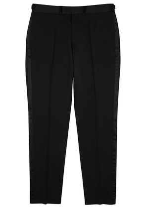 Boss Slim-leg Stretch-wool Tuxedo Trousers - Black - 46 (IT46 / S)