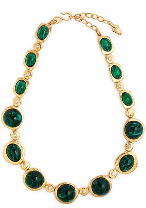 Kenneth Jay Lane Stone and Crystal-embellished Necklace - Green