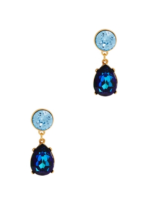 Kenneth Jay Lane Teardrop Crystal-embellished Drop Earrings - Blue