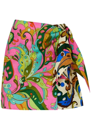 Alemais Yvette Printed Linen Mini Skirt - Multicoloured - 8 (UK8 / S)