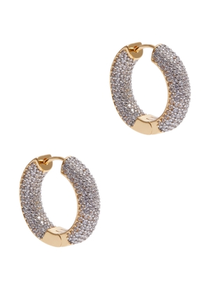 Fallon Doughnut Crystal-embellished Hoop Earrings - Gold