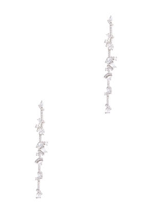 Fallon Staggered Rhodium-plated Drop Earrings - Silver