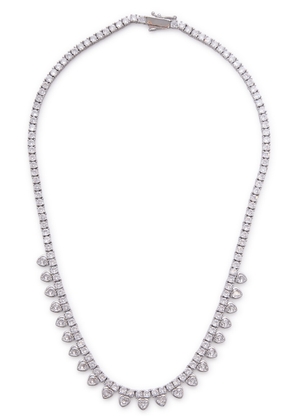 Fallon Bezel Bib Crystal-embellished Necklace - Silver