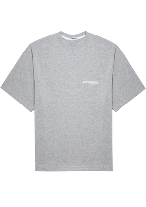 Annie Hood Logo-print Cotton T-shirt - Grey