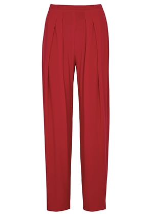 Norma Kamali Tapered Stretch-jersey Trousers - Red - S (UK8-10 / S)