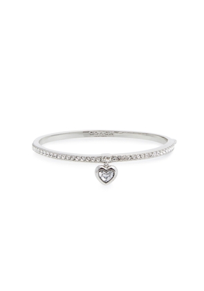 Coach Crystal-embellished Heart Bracelet - Silver