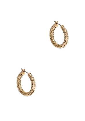 Coach Logo-engraved Hoop Earrings - Gold