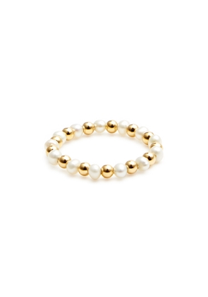 Daisy London X Shrimps Beaded 18kt Gold-plated Ring - Pearl