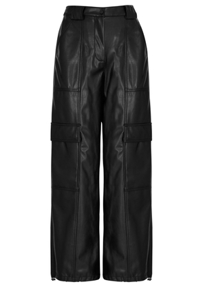 Jonathan Simkhai Wide-leg Vegan Leather Cargo Trousers - Black - 10 (UK14 / L)