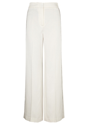 Veronica Beard Millicent Satin Trousers - White - 8 (UK12 / M)