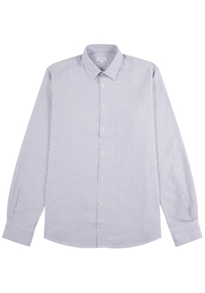 Sunspel Striped Cotton Oxford Shirt - Blue - S