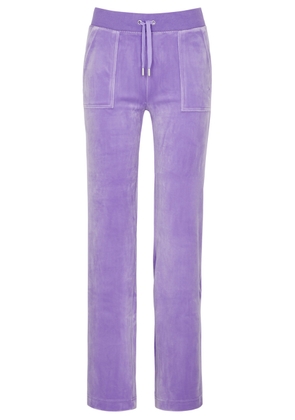 Juicy Couture Del Ray Logo Velour Sweatpants - Violet - L (UK14 / L)