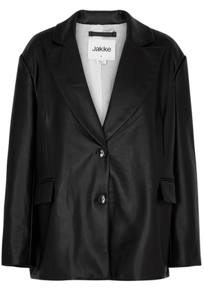 Jakke Frankie Faux Leather Blazer - Black - S (UK8-10 / S)