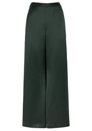 BY Malene Birger Lucee Flared Satin Trousers - Dark Green - 36 (UK8 / S)