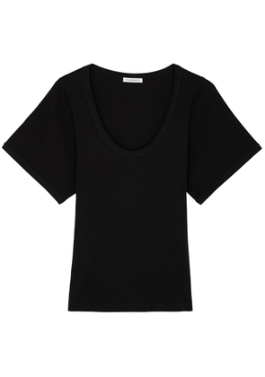 BY Malene Birger Lunai Ribbed Stretch-cotton T-shirt - Black - S (UK8-10 / S)
