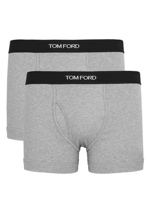 Tom Ford Logo Stretch-cotton Boxer Briefs - set of two - Grey - S