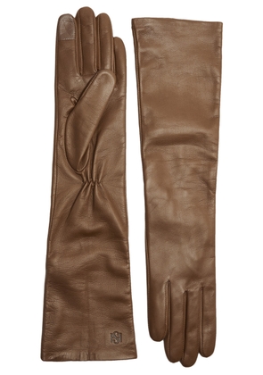 Handsome Stockholm Essentials Long Leather Gloves - Taupe
