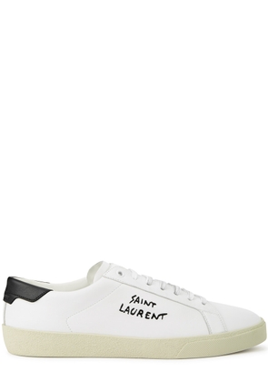 Saint Laurent Logo-embroidered Leather Sneakers - White - 40 (IT40 / UK6)