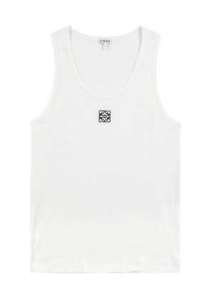 Loewe Logo-embroidered Stretch-cotton Tank - White