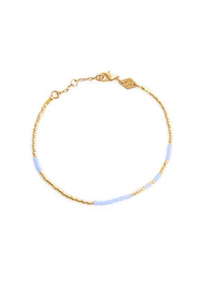 Anni LU Asym 18kt Gold-plated Beaded Bracelet - Light Blue