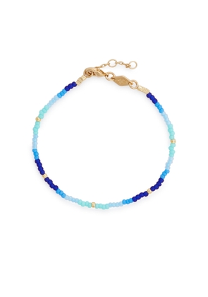 Anni LU Tie Dye 18kt Gold-plated Beaded Bracelet - Blue