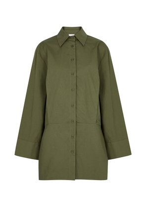Aexae Cotton-poplin Mini Shirt Dress - Green - XS (UK6 / XS)