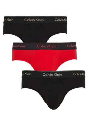 Calvin Klein Logo Stretch-cotton Briefs - set of Three - Multicoloured - M