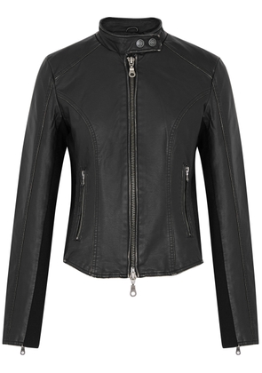 Free People Max Faux Leather Jacket - Black - S (UK 8-10 / S)