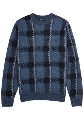 Fred Perry Checked Cotton-blend Jumper - Blue - S
