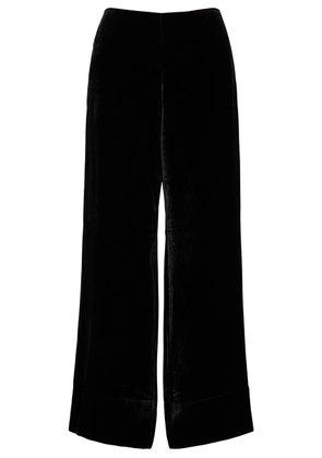 Totême Wide-leg Velvet Trousers - Black - 40 (UK12 / M)