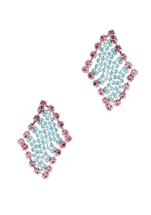 Rosantica Patchwork Crystal-embellished Drop Earrings - Light Blue