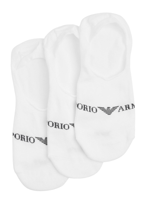 Emporio Armani Logo Cotton-blend Trainer Socks - set of Three - White - S/M S/M