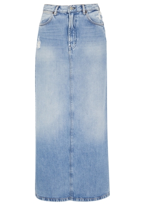 Acne Studios Philo Distressed Denim Maxi Skirt - Light Blue - 38 (UK10 / S)