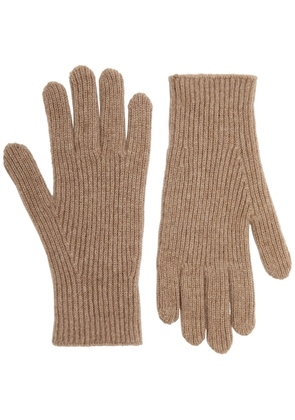 Totême Ribbed Cashmere-blend Gloves - Brown