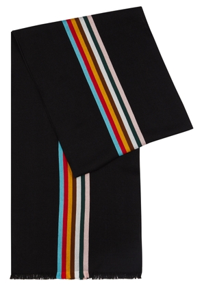 Paul Smith Central Striped Wool-blend Scarf - Black