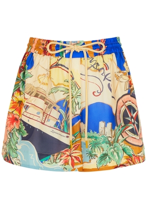 Zimmermann Alight Printed Silk-satin Shorts - Multicoloured - 1 (UK 10 / S)