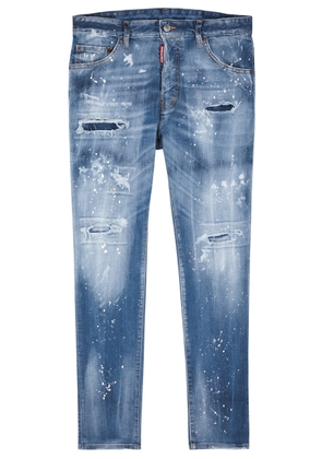 DSQUARED2 Skater Paint-splatter Skinny Jeans - Light Blue - 48 (IT48 / M)