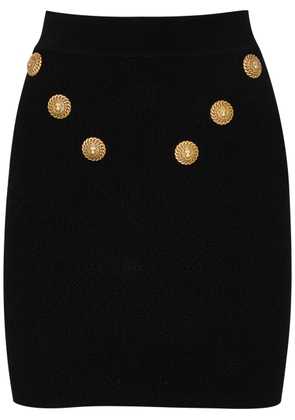 Balmain Ribbed-knit Mini Skirt - Black - 36 (UK8 / S)