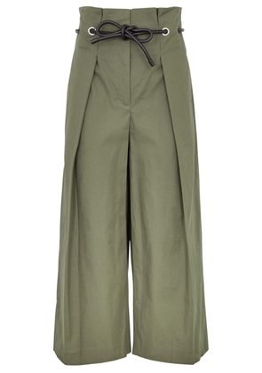 3.1 Phillip Lim Cropped Stretch-cotton Trousers - Green - 4 (UK8 / S)