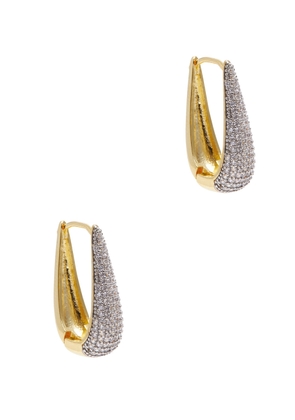 Fallon Elongated Gold-plated Hoop Earrings
